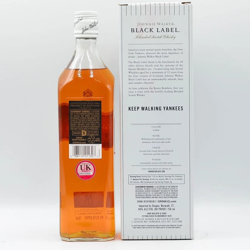 Johnnie Walker 12yo Black Label New York Yankees 2017 40%