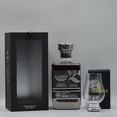 Bladnoch Waterfall Lowland Whisky 2023 Exclusive Release Batch 4 and Glass