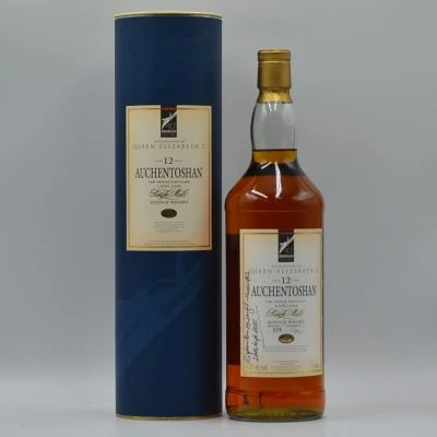 Auchentoshan 12 Year Old Whisky 40th Anniversary Queen Elizabeth 2 Signed 100cl