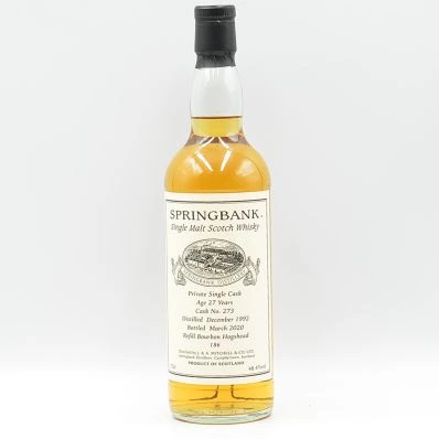 Springbank 1992 27 Year Old Private Single Cask 273 Bottled 2020