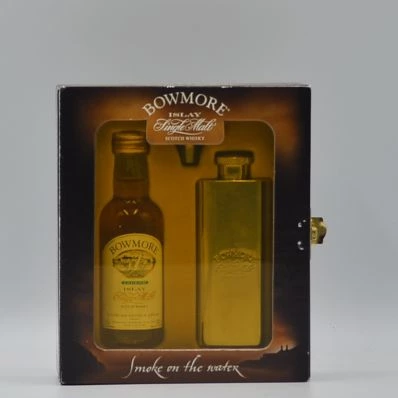 Bowmore Single Malt Islay Whisky Legend 5cl and Hipflask