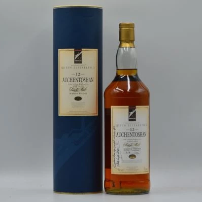 Auchentoshan 12 Year Old Whisky 40th Anniversary Queen Elizabeth 2 Signed 100cl