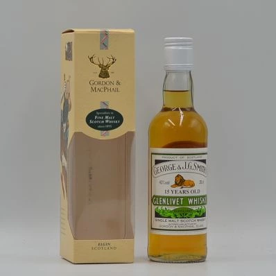 Glenlivet 15 Year Old Malt Whisky Green Label George & J.G. Smith's 1990s 35cl