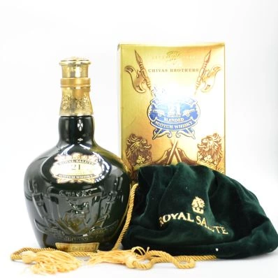 Chivas Royal Salute 21 Year Old Scotch Emerald Flagon 1990s