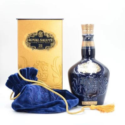 Chivas Royal Salute 21 Year Old Scotch Sapphire Flagon 1990s