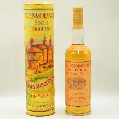 Glenmorangie 10 Year Old Highland Whisky Distillery Tin 1990s 75cl