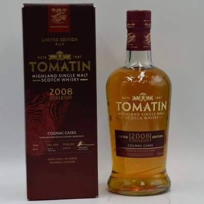 Tomatin 12 Year Old Highland Whisky 2008 French Collection Cognac Casks