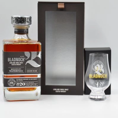 Bladnoch Waterfall Lowland Whisky 2020 Exclusive Release Batch 1 & Glass