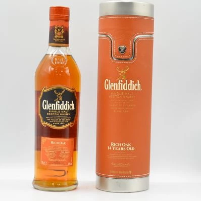 Glenfiddich 14 Year Old Rich Oak in Leather Presentation Tube