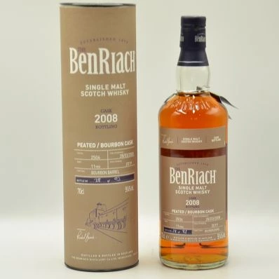 Benriach 11 Year Old Speyside Malt Whisky 2008 Peated Bourbon Cask #2506