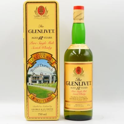 Glenlivet 12 Year Old Whisky Royal Dornoch Golf Course 1980s