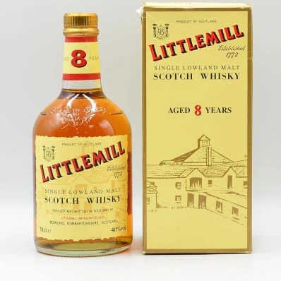 Littlemill 8 Year Old Lowlands Whisky Dumpy Bottle 1990s