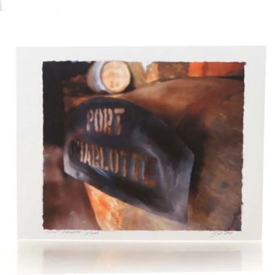 Port Charlotte Islay Oak Casks Print Hand Signed by Ian Gray