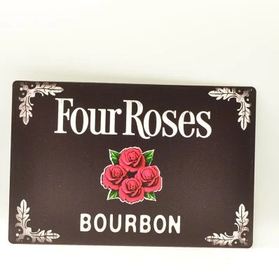 Four Roses Bourbon Whiskey Metal Wall Plaque
