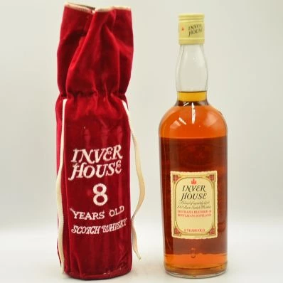 Inver House 8 Year Old Blended Scotch Whisky Red Plaid 70 Proof 1970s