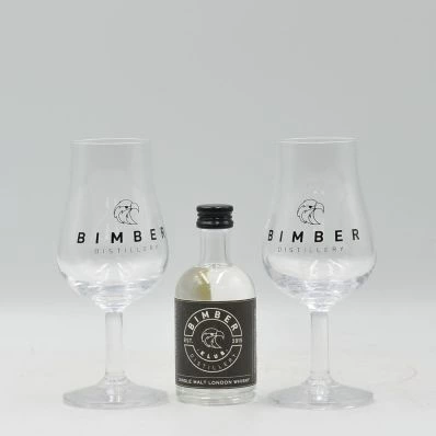 Bimber New Make Spirit Miniature & 2 Glasses 