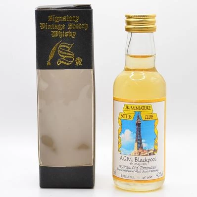 Tomintoul 18 Year Old AGM Blackpool 1991 1970s 5cl