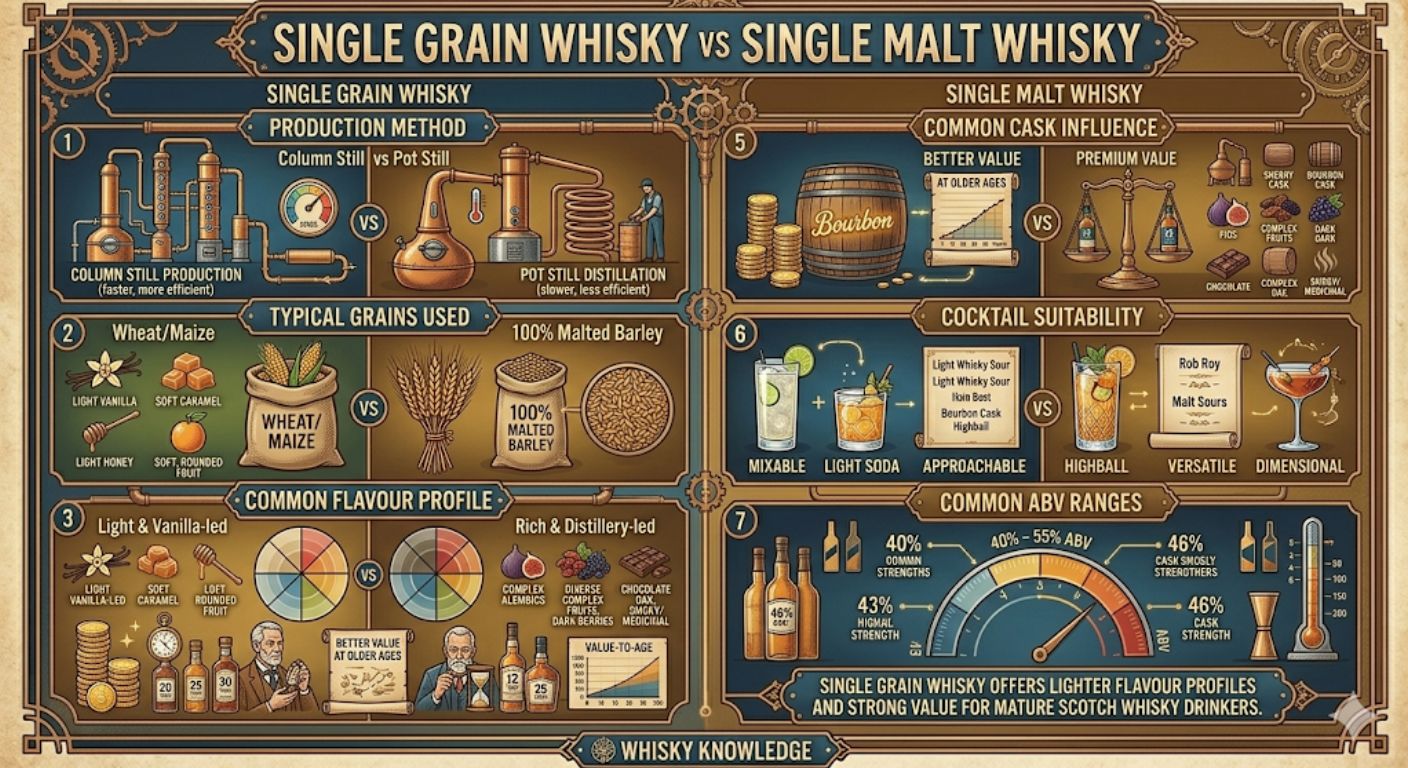 single grain vs single malt infographic